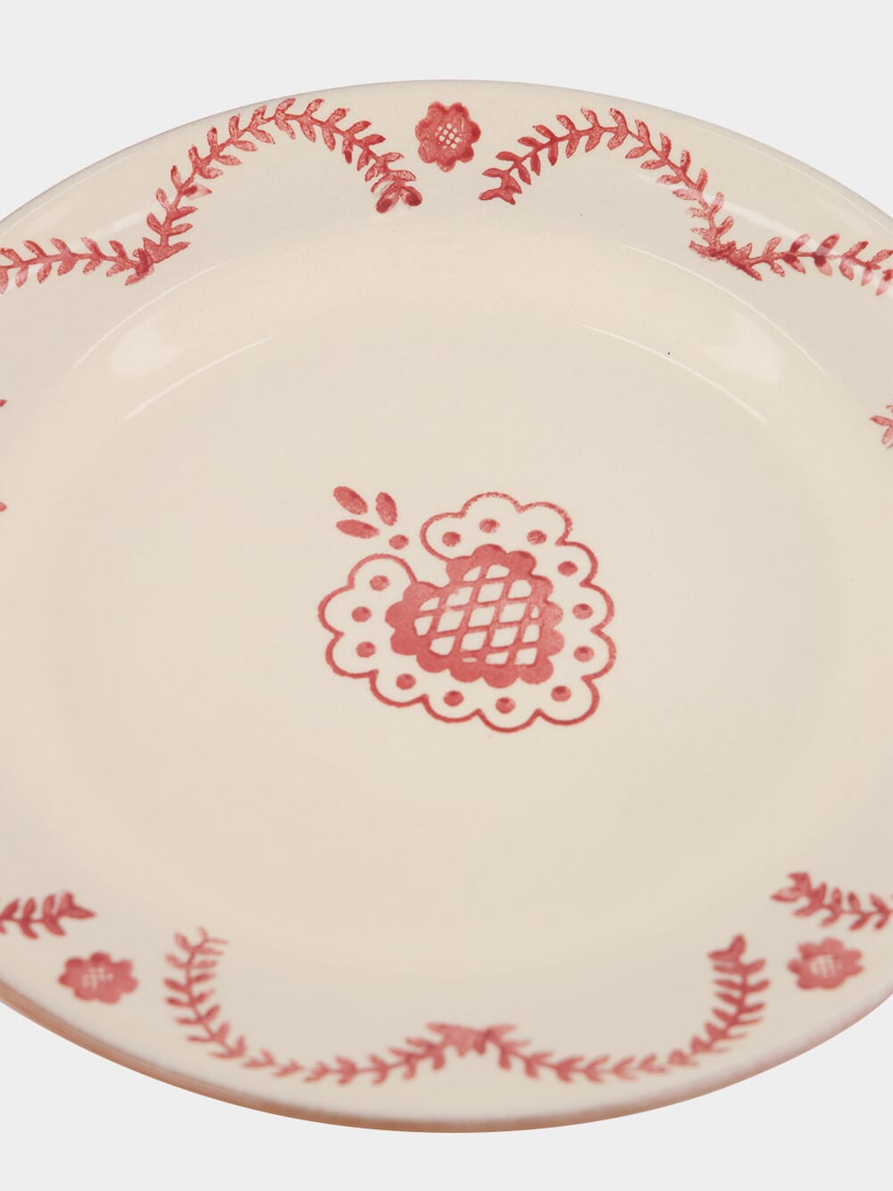 Hand-painted Viana Red Sandstone Dinner Plate