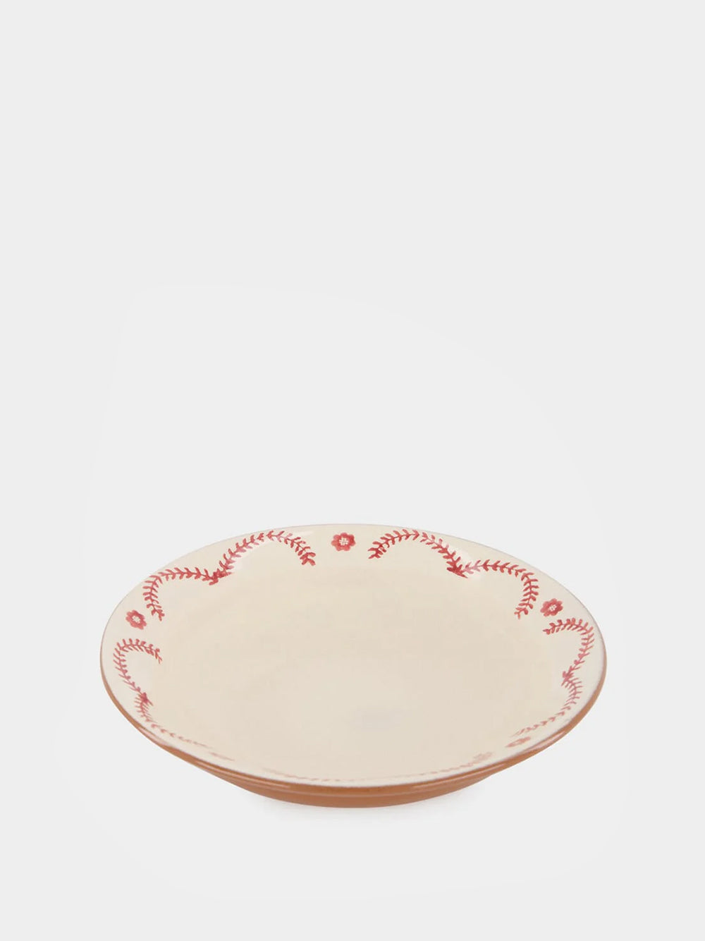 Hand-Painted Viana Red Stoneware Soup Plate