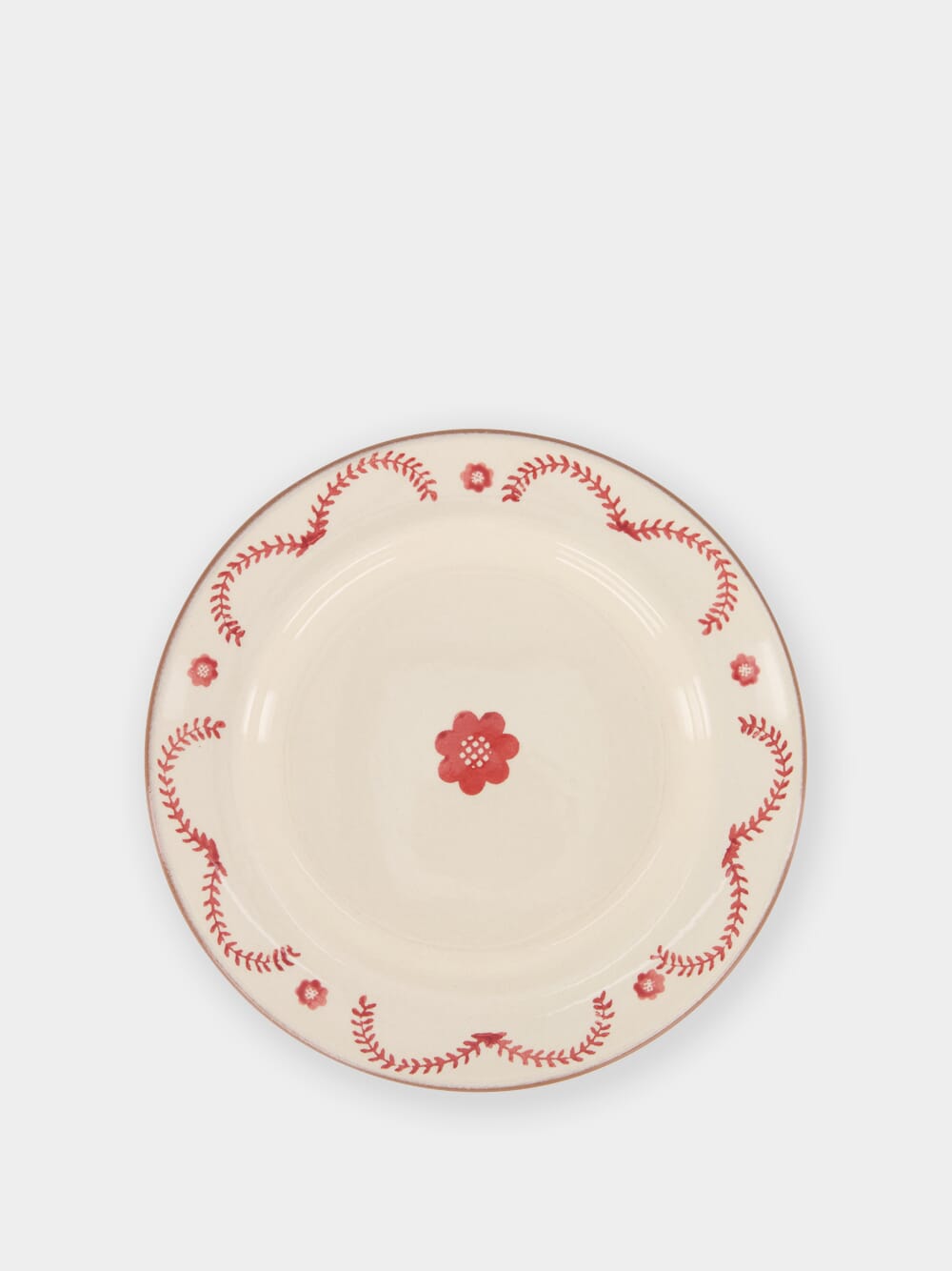 Hand-painted Viana Red Sandstone Dessert Plate