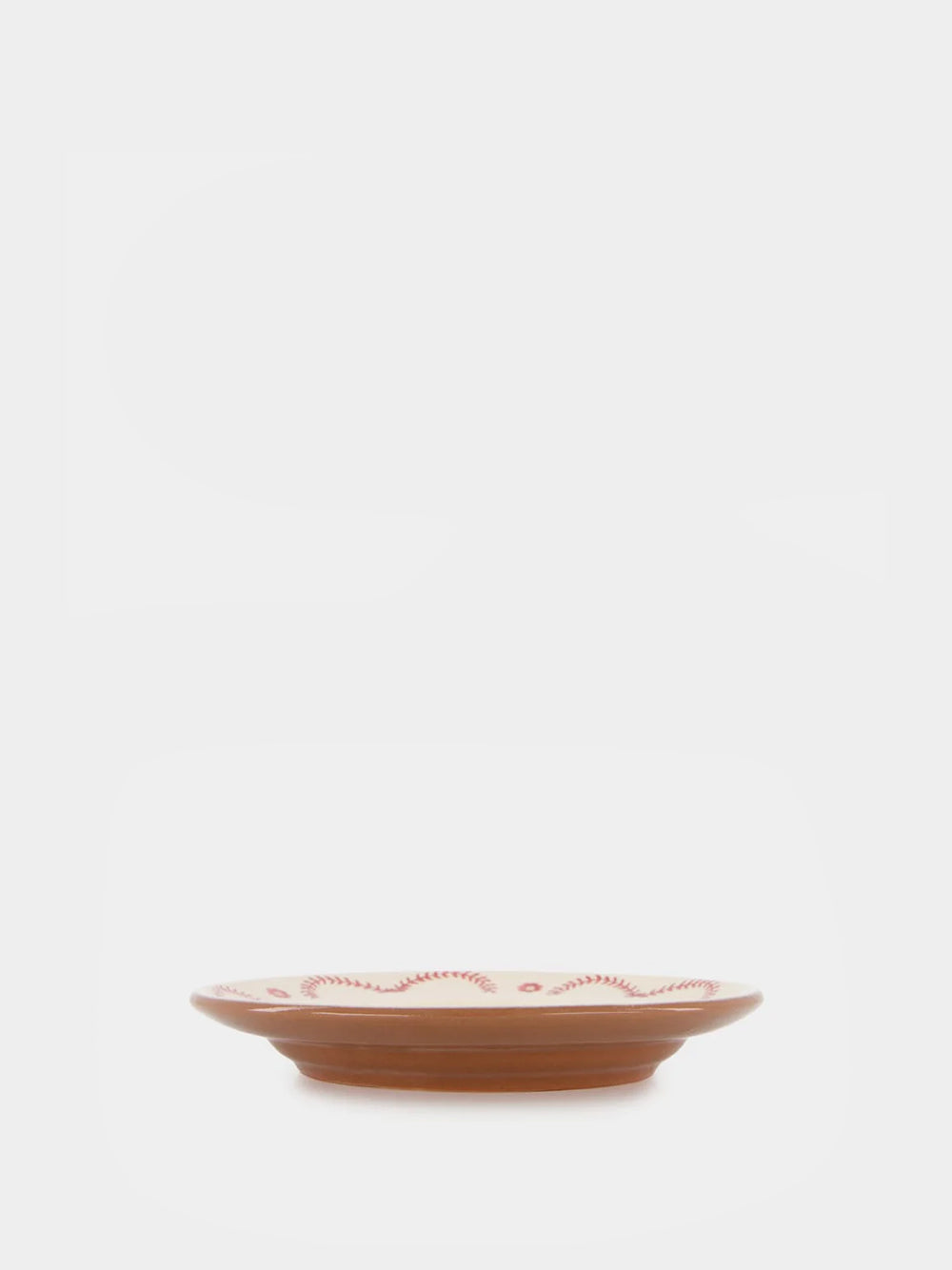 Hand-Painted Viana Red Stoneware Dessert Plate