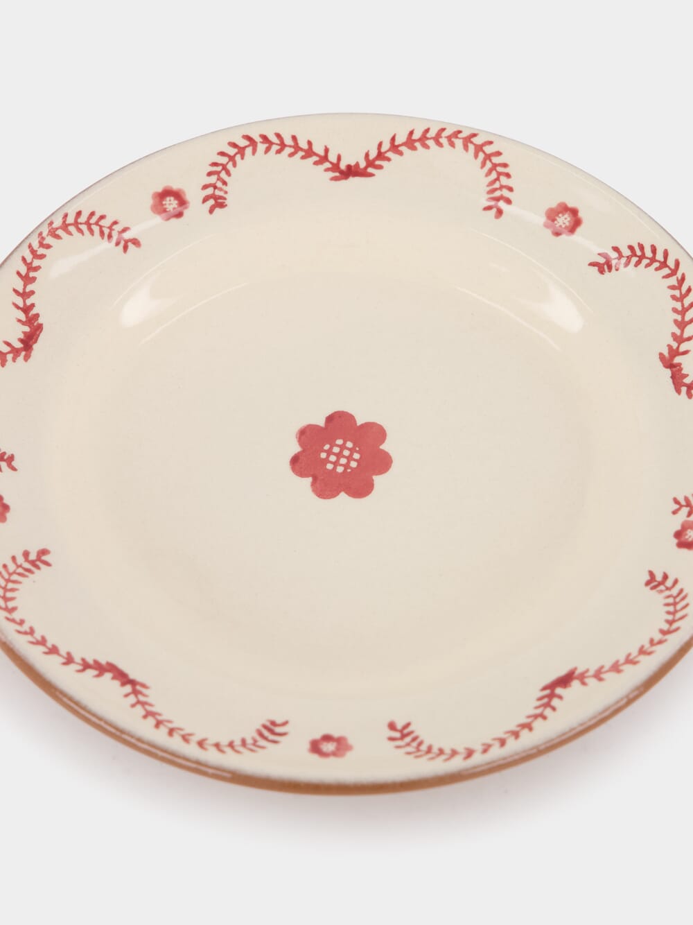 Hand-painted Viana Red Sandstone Dessert Plate