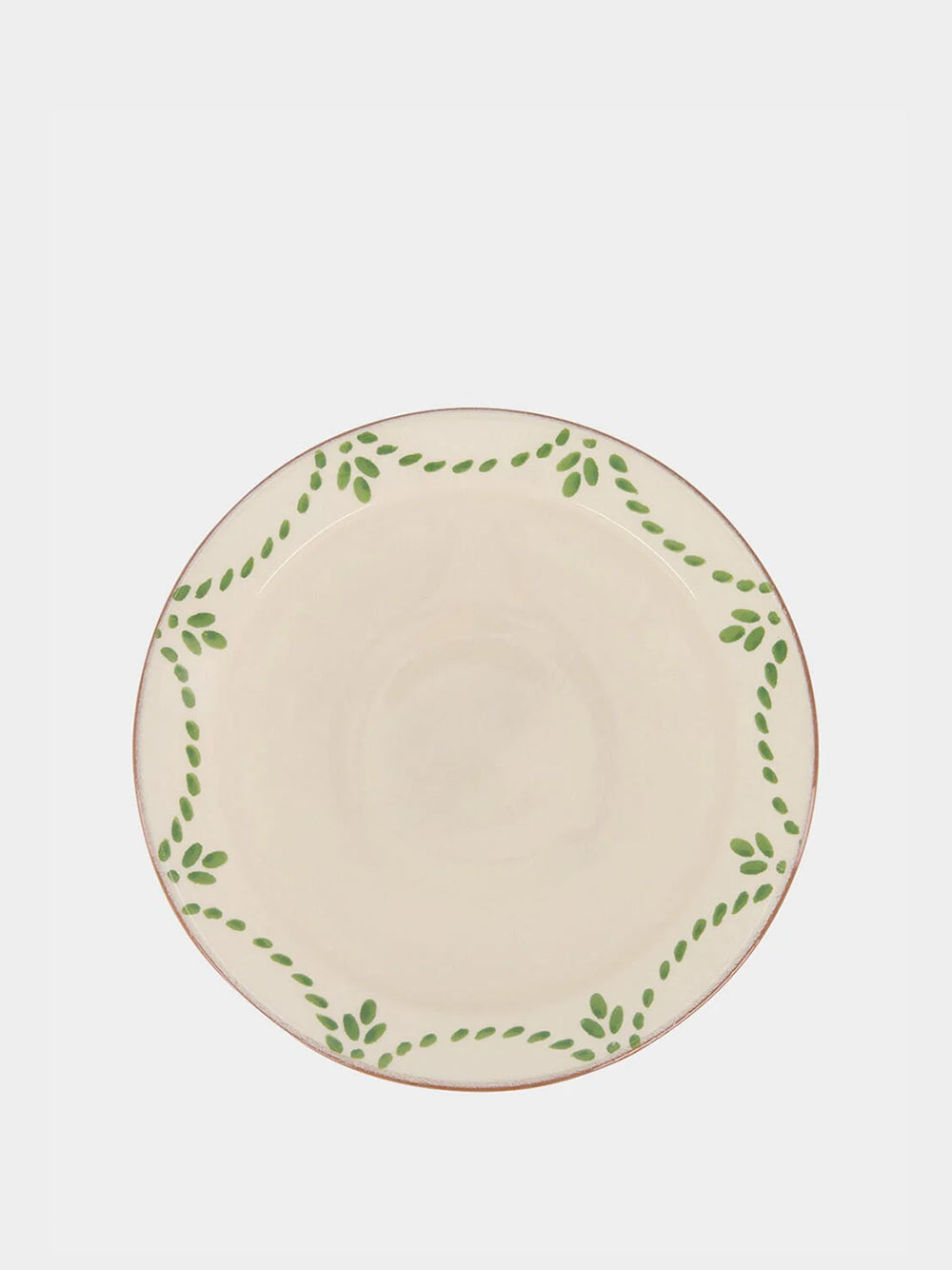 Hand-Painted Viana Green Stoneware Soup Plate