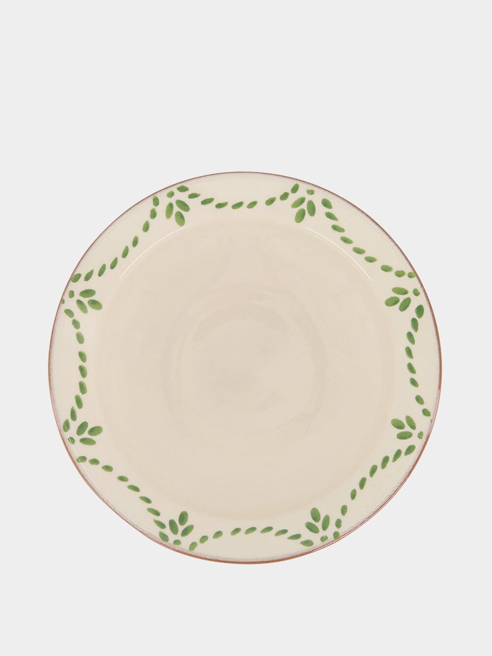 Hand-painted Viana Green Sandstone Soup Plate