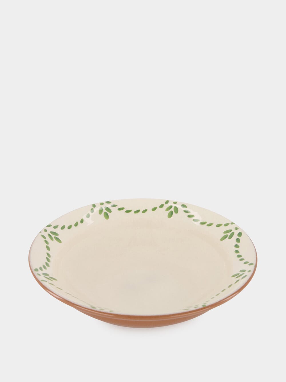 Hand-painted Viana Green Sandstone Soup Plate