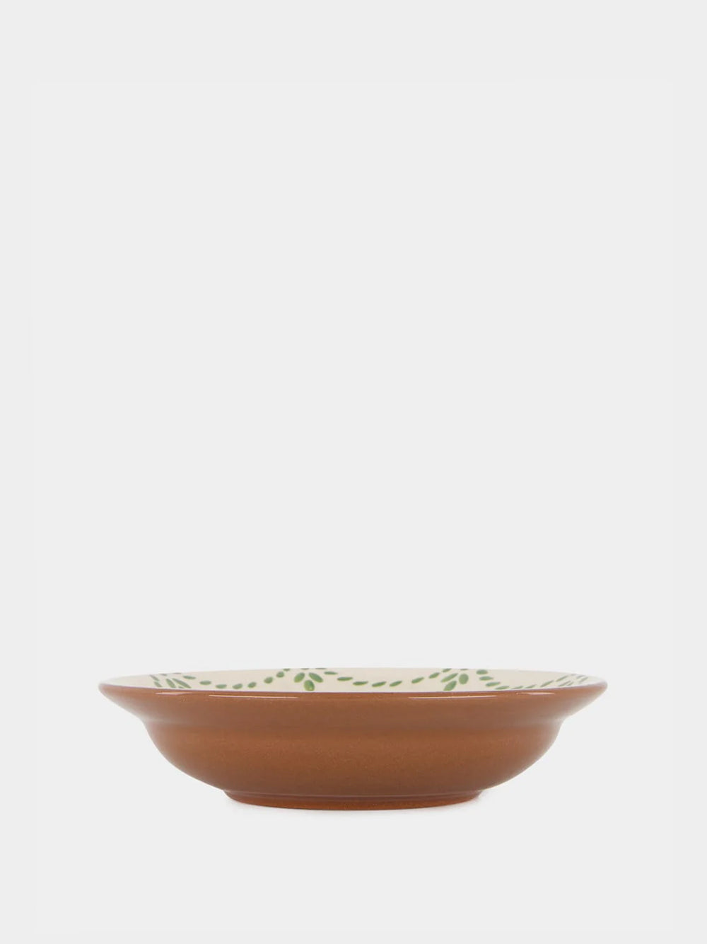 Hand-Painted Viana Green Stoneware Soup Plate