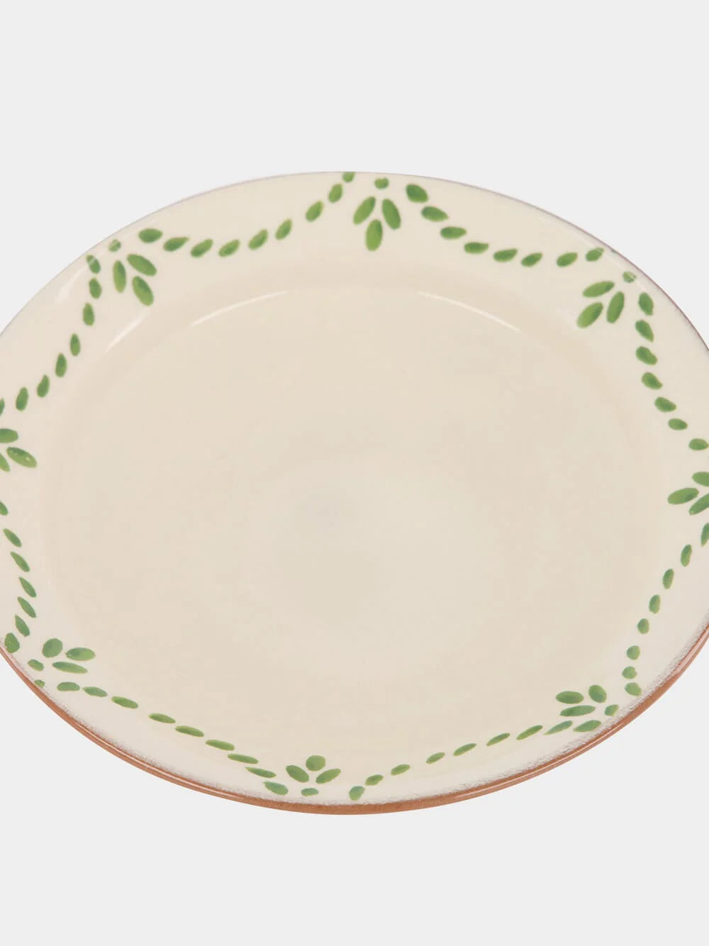 Hand-Painted Viana Green Stoneware Soup Plate