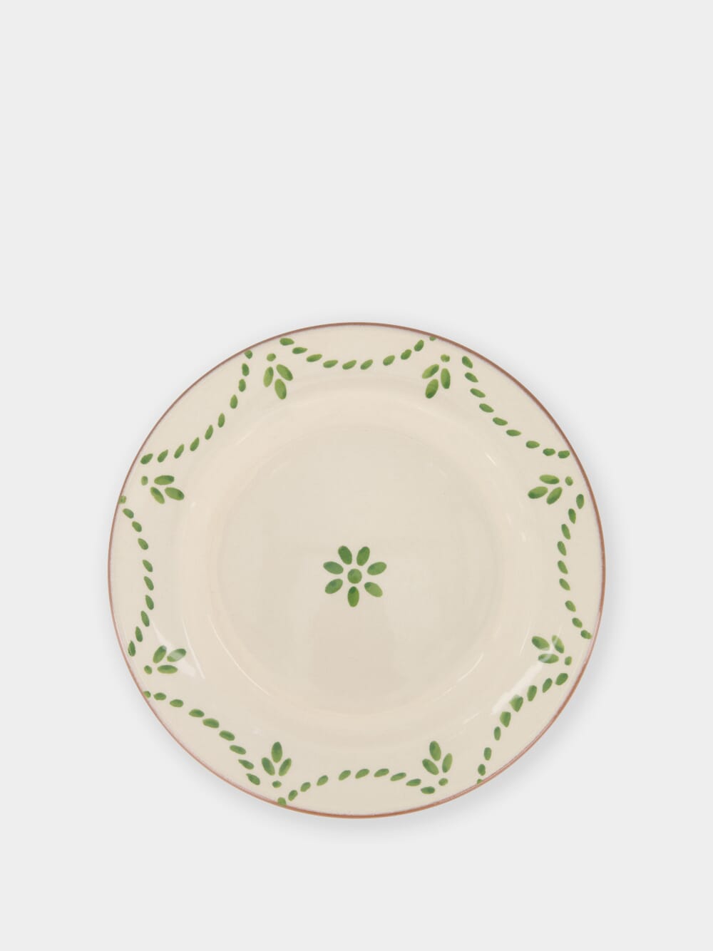 Hand-painted Viana Green Sandstone Dessert Plate