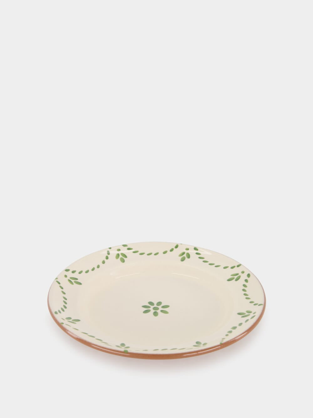 Hand-painted Viana Green Sandstone Dessert Plate