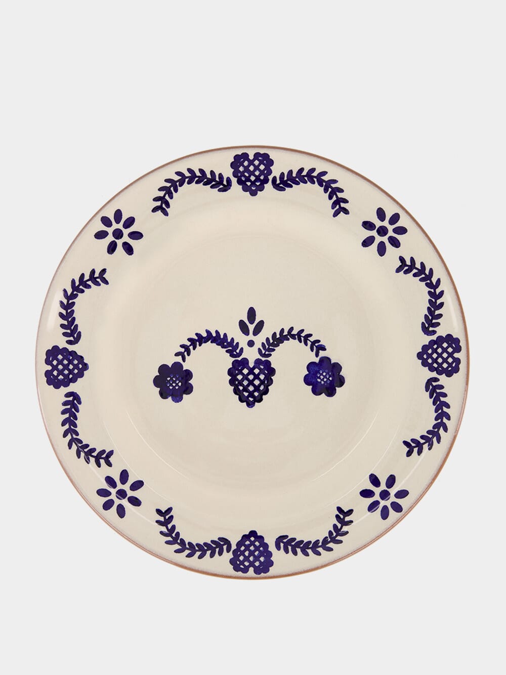 Hand-painted Viana Blue Sandstone Dinner Plate