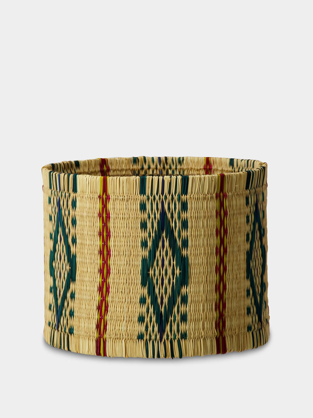 Handmade Coruche Natural and Multicolour Reed Small Lampshade