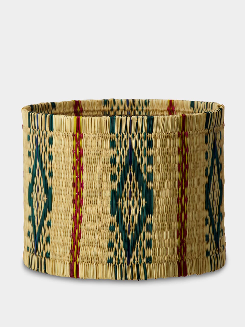 Handmade Coruche Natural and Multicolour Reed Small Lampshade