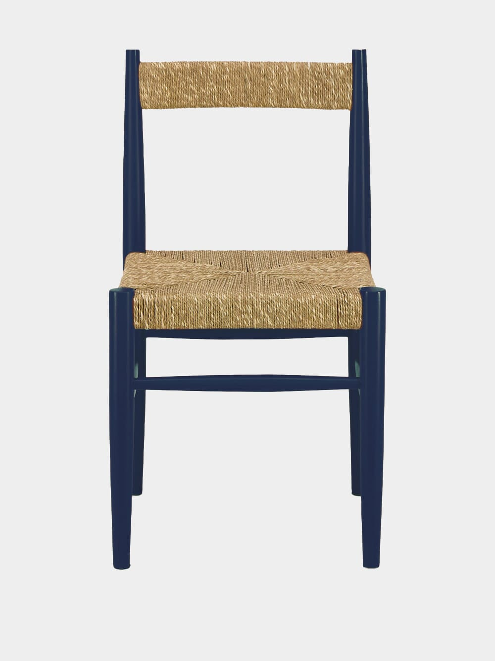 Handmade Francisco Blue Wood and Natural Cord Dining Chair