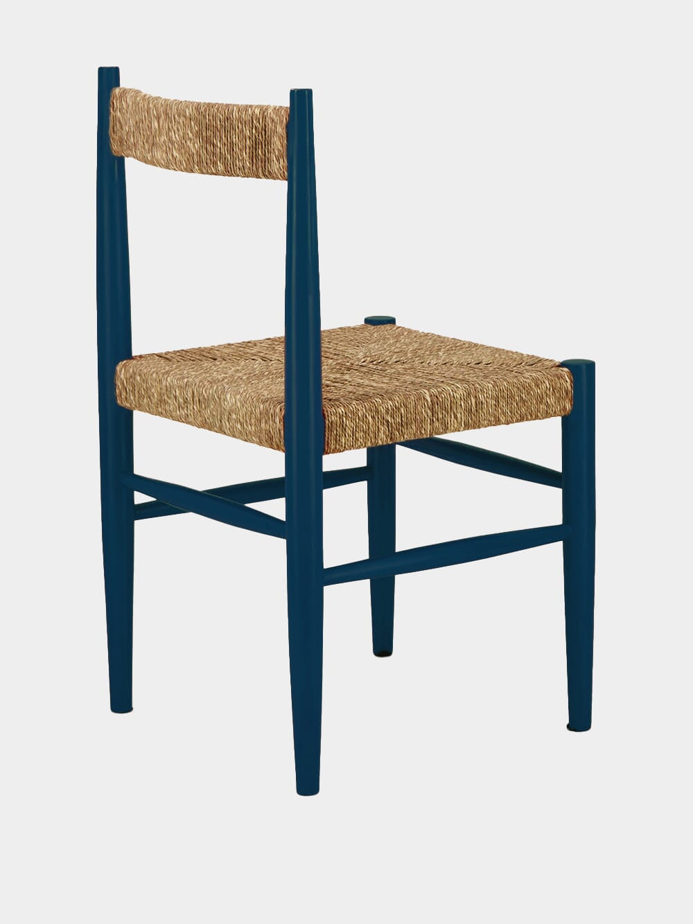 Handmade Francisco Blue Wood and Natural Cord Dining Chair