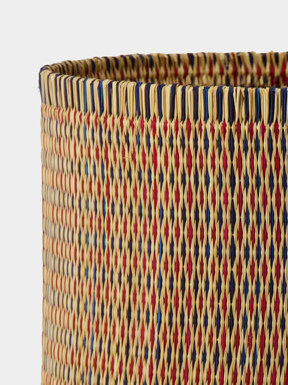 Handmade Coruche Natural, Red and Blue Reed Large Lampshade