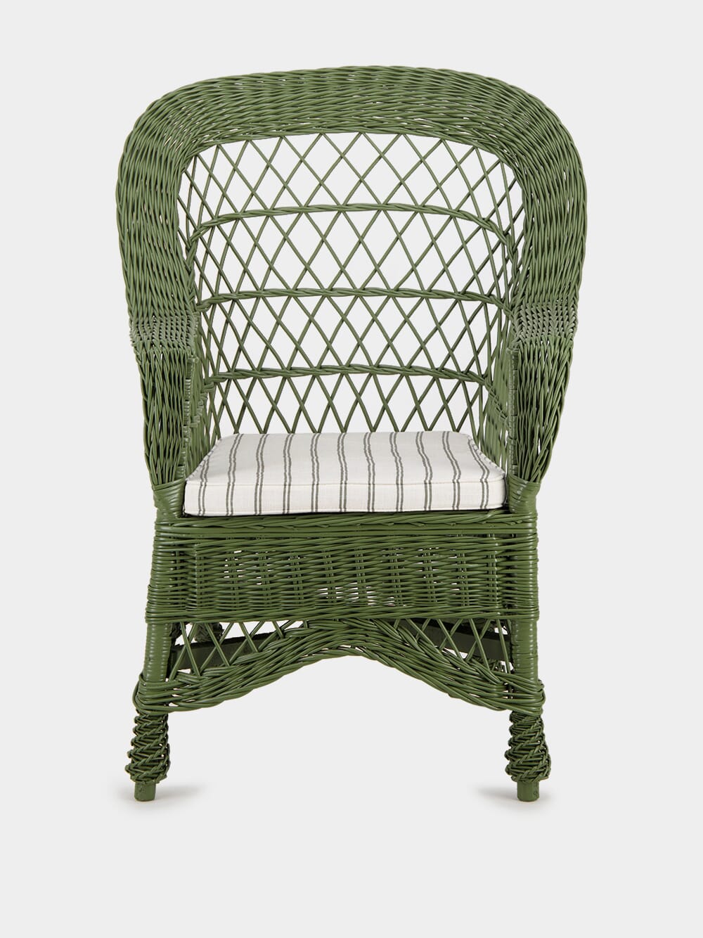 Handmade Furnas Armchair in Green Wicker