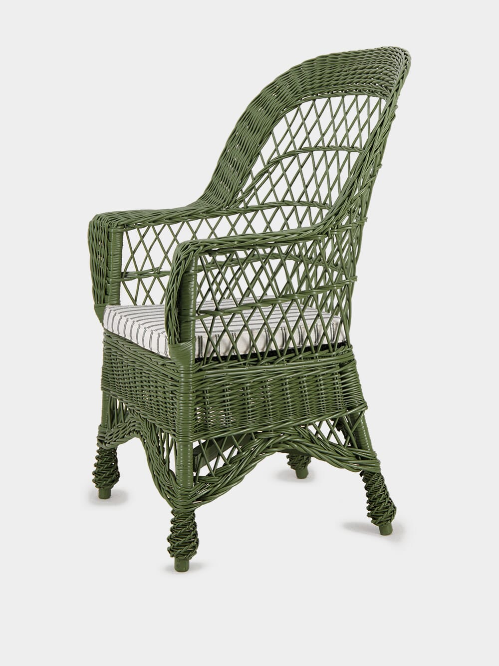 Handmade Furnas Armchair in Green Wicker