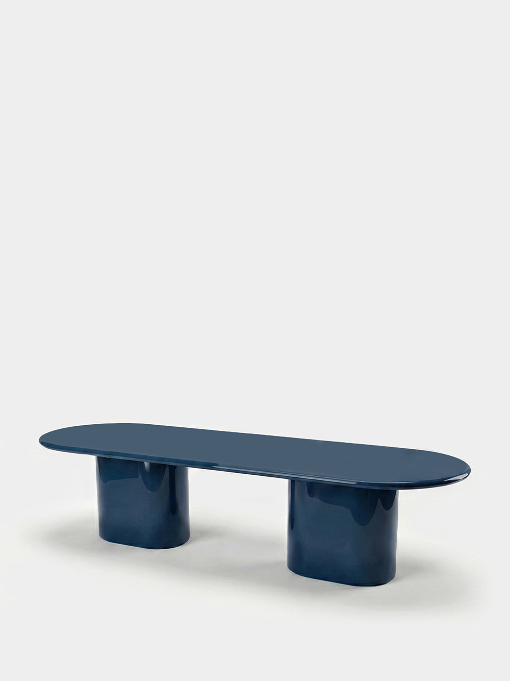 Amendoeira Petrol Blue Lacquered Wood Large Dining Table
