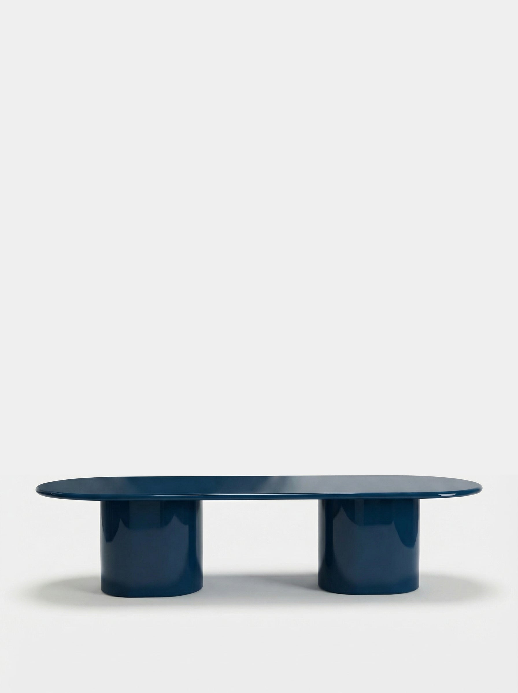 Amendoeira Petrol Blue Lacquered Wood Large Dining Table