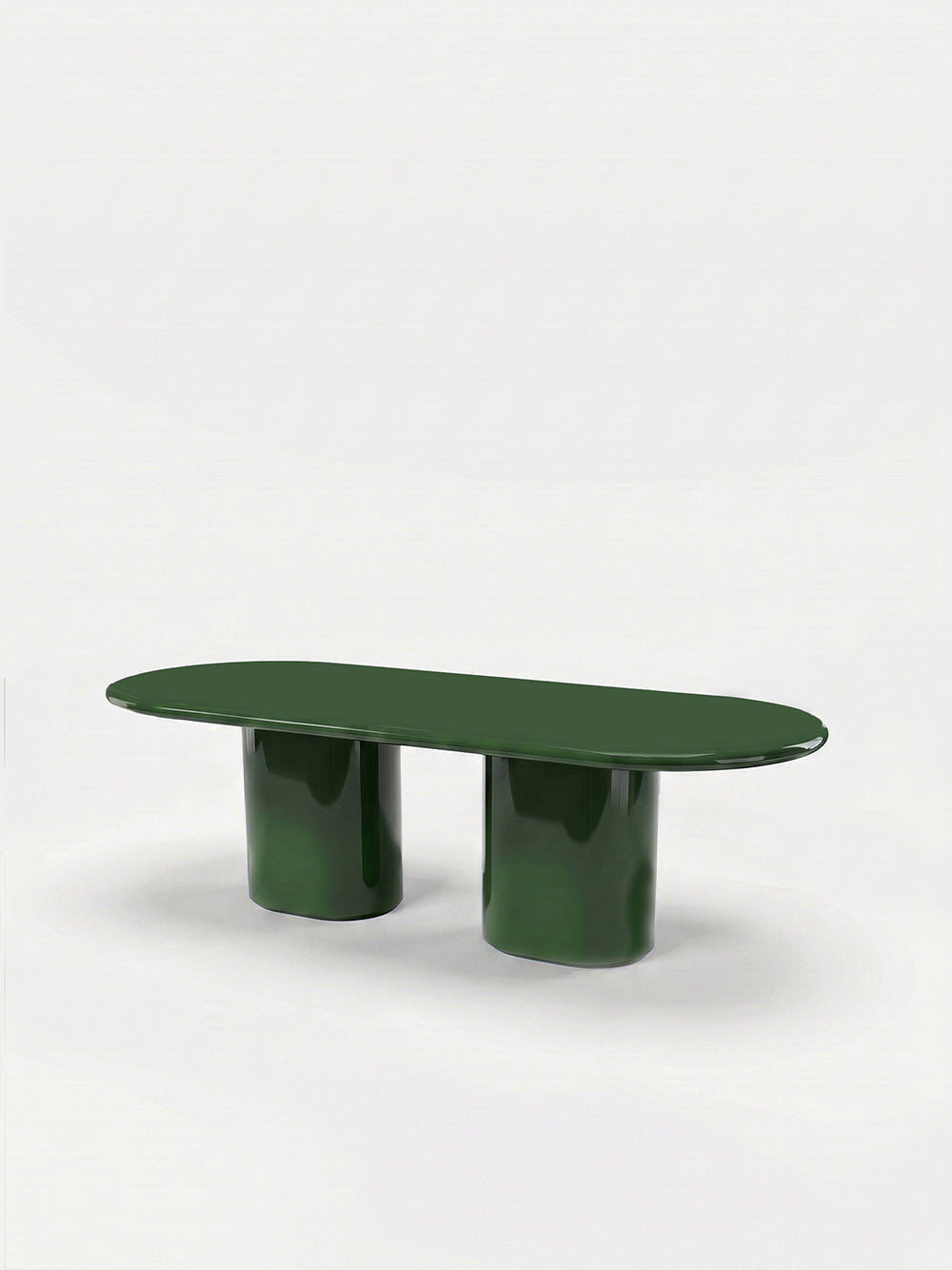 Amendoeira Green Lacquered Wood Dining Table