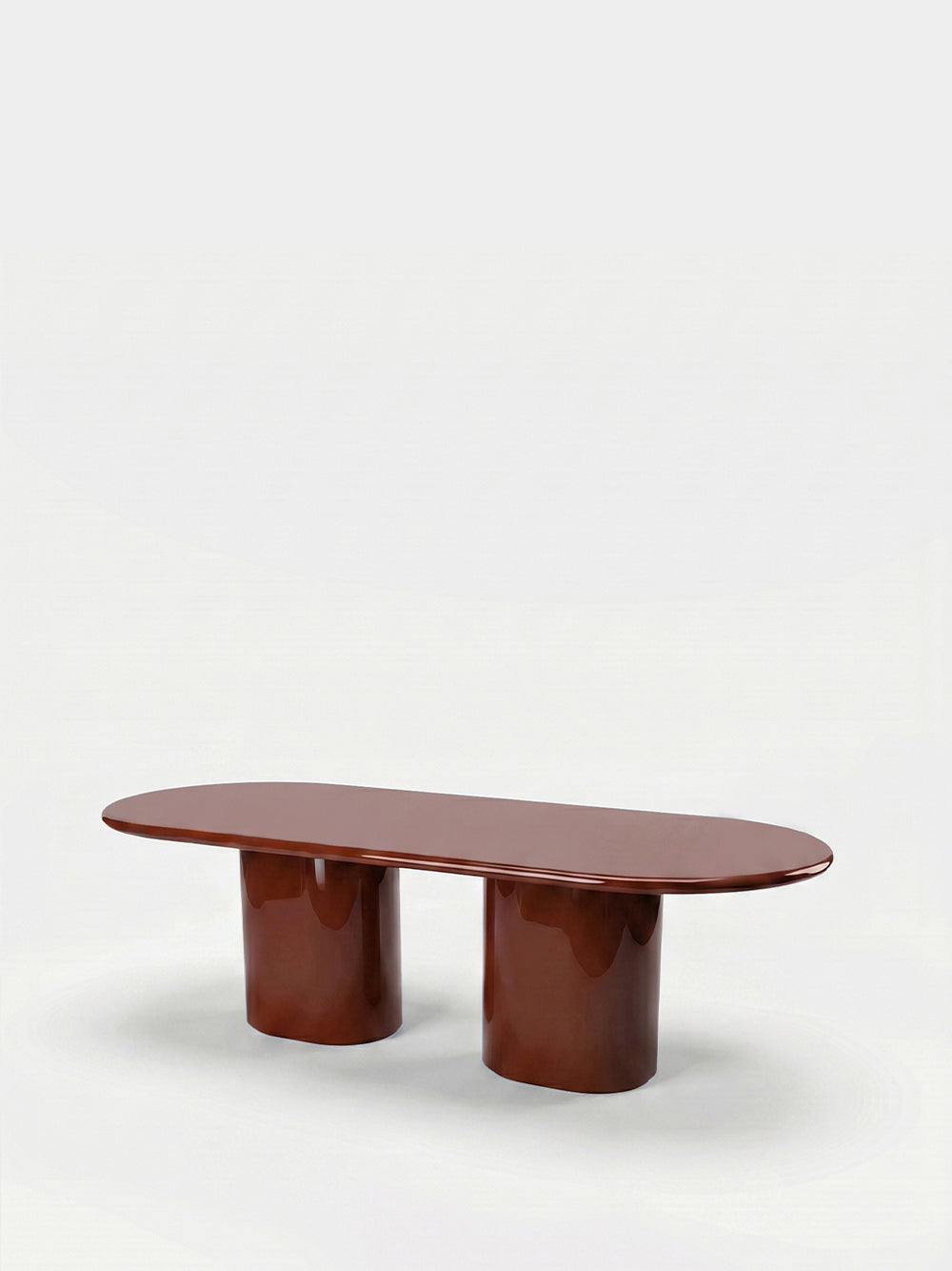 Amendoeira Brick Lacquered Wood Dining Table