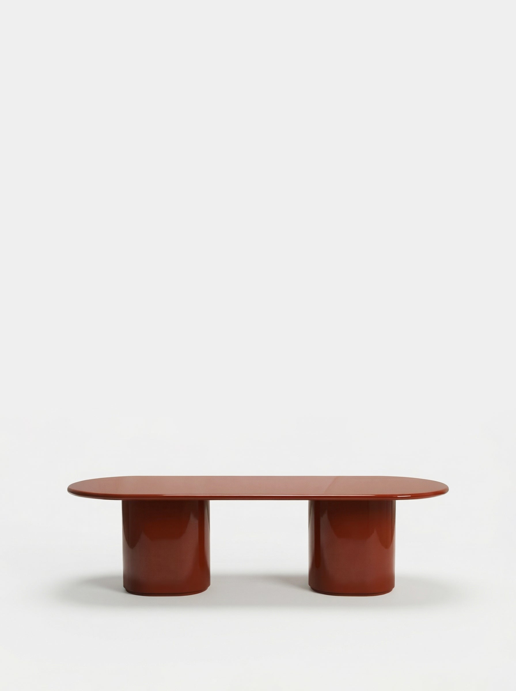 Amendoeira Brick Lacquered Wood Dining Table