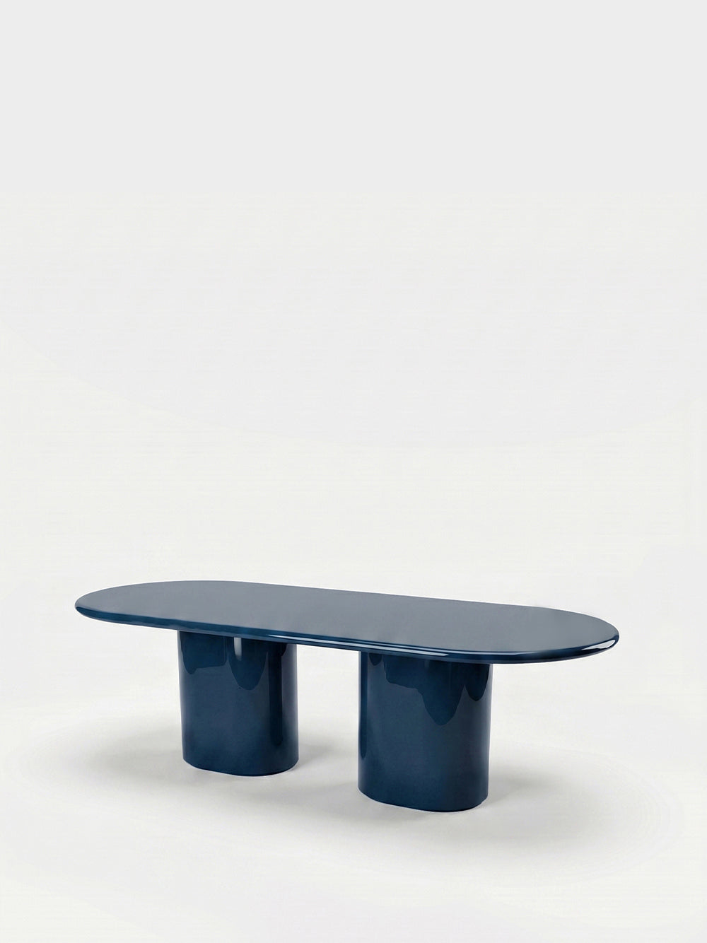 Amendoeira Petrol Blue Lacquered Wood Dining Table