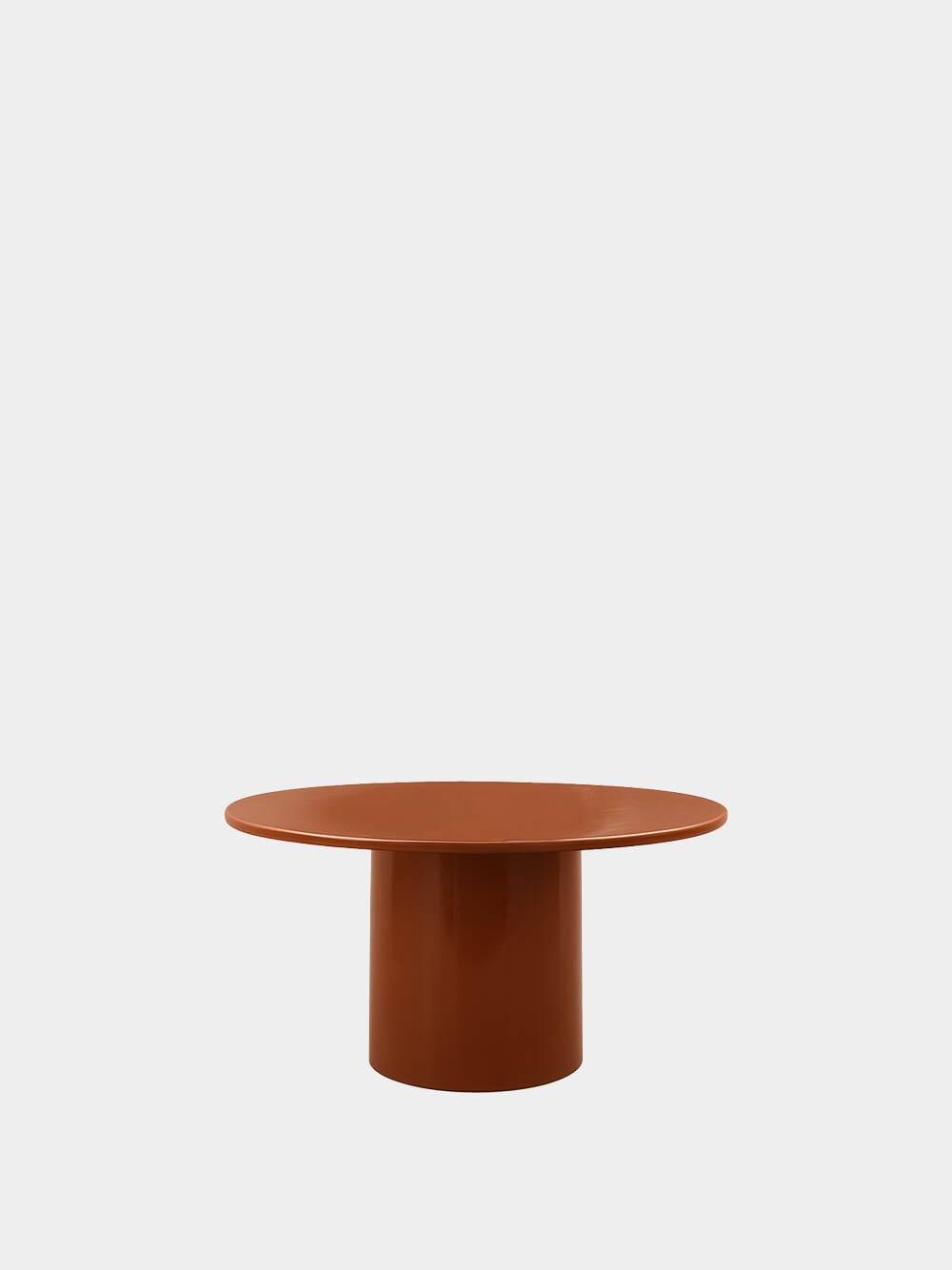 Amendoeira Brick Lacquered Wood Round Dining Table