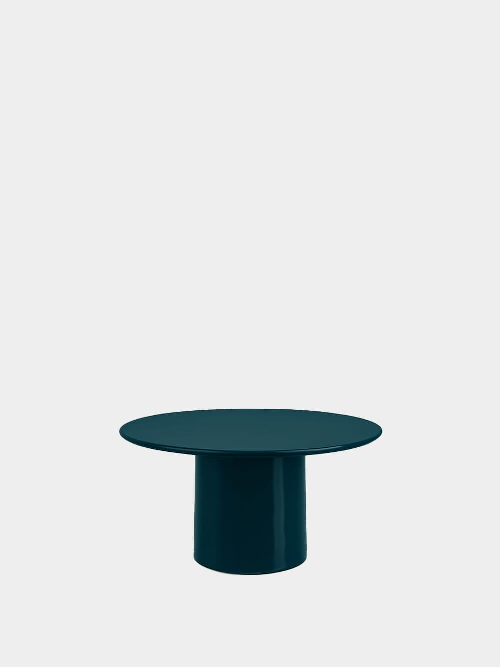 Amendoeira Petrol Blue Lacquered Wood Round Dining Table