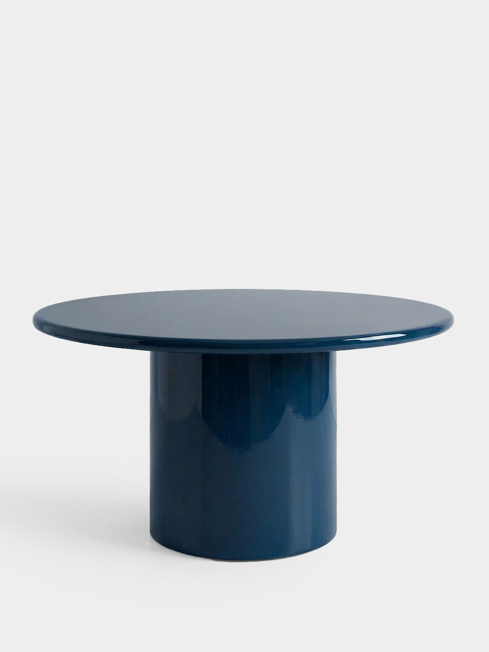 Amendoeira Petrol Blue Lacquered Wood Round Dining Table