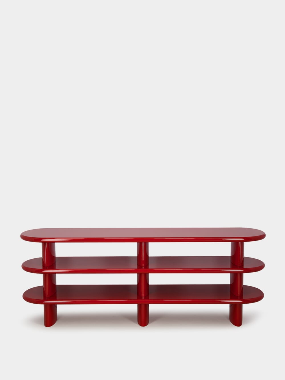 Amendoeira Sideboard Red Lacquered Wood