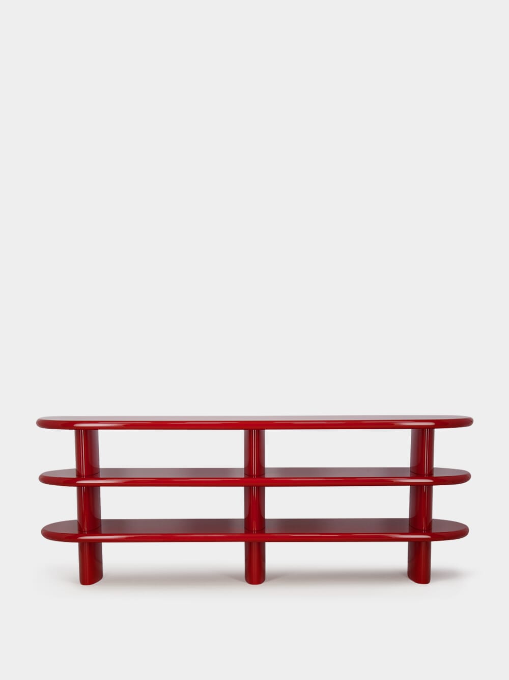 Amendoeira Sideboard Red Lacquered Wood