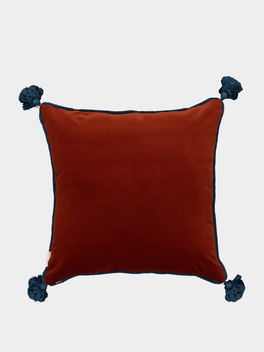 Afonso Brick Velvet and Chenille Embroidered Cushion