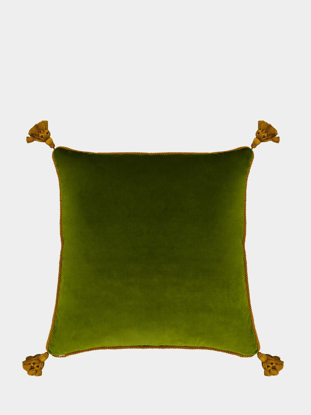 Afonso Green Velvet and Chenille Embroidered Cushion