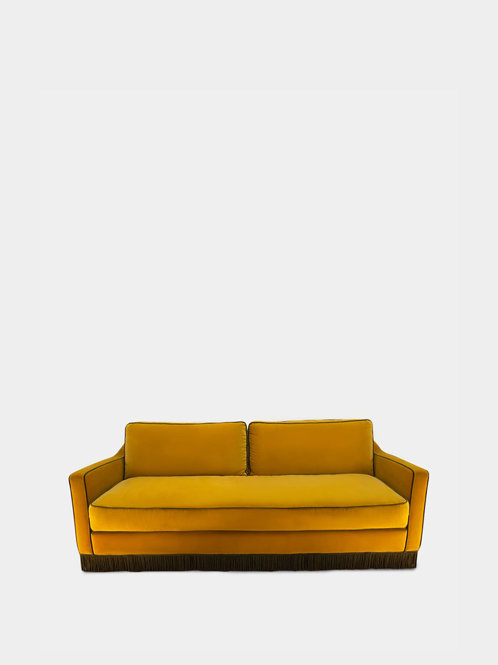 Afonso Yellow and Green Velvet Sofa