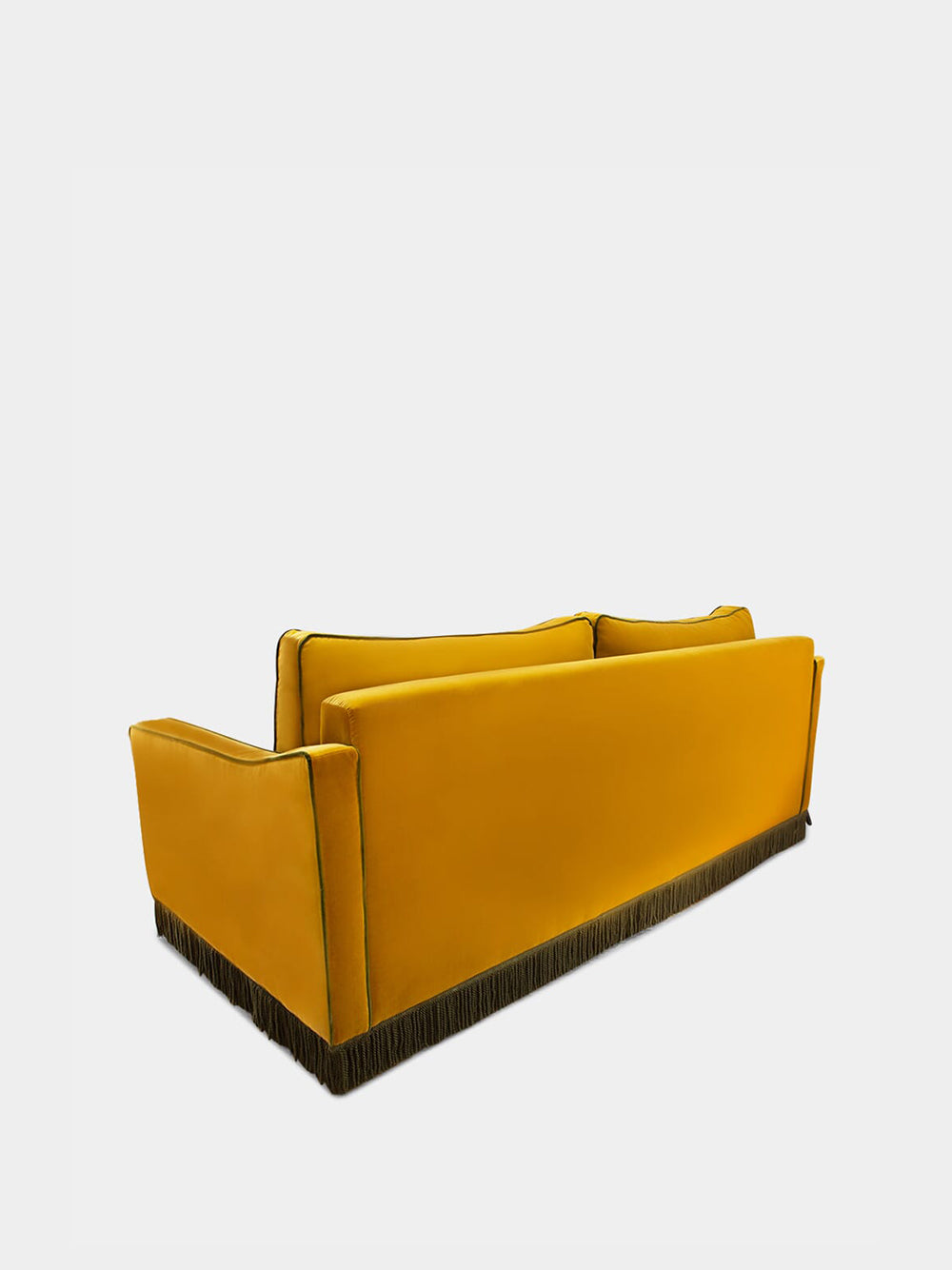 Afonso Yellow and Green Velvet Sofa