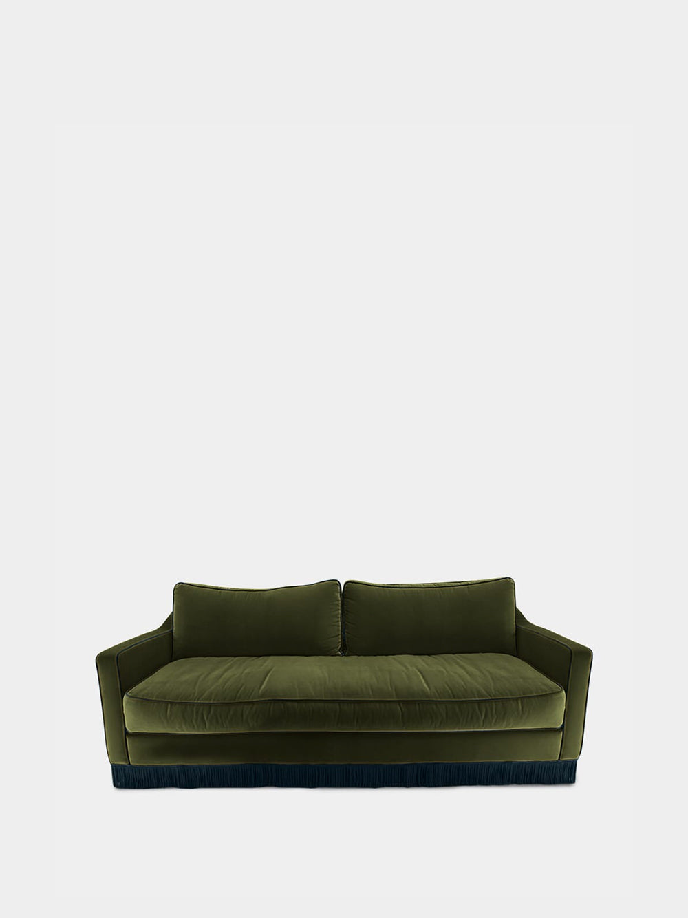 Afonso Green and Blue Velvet Sofa