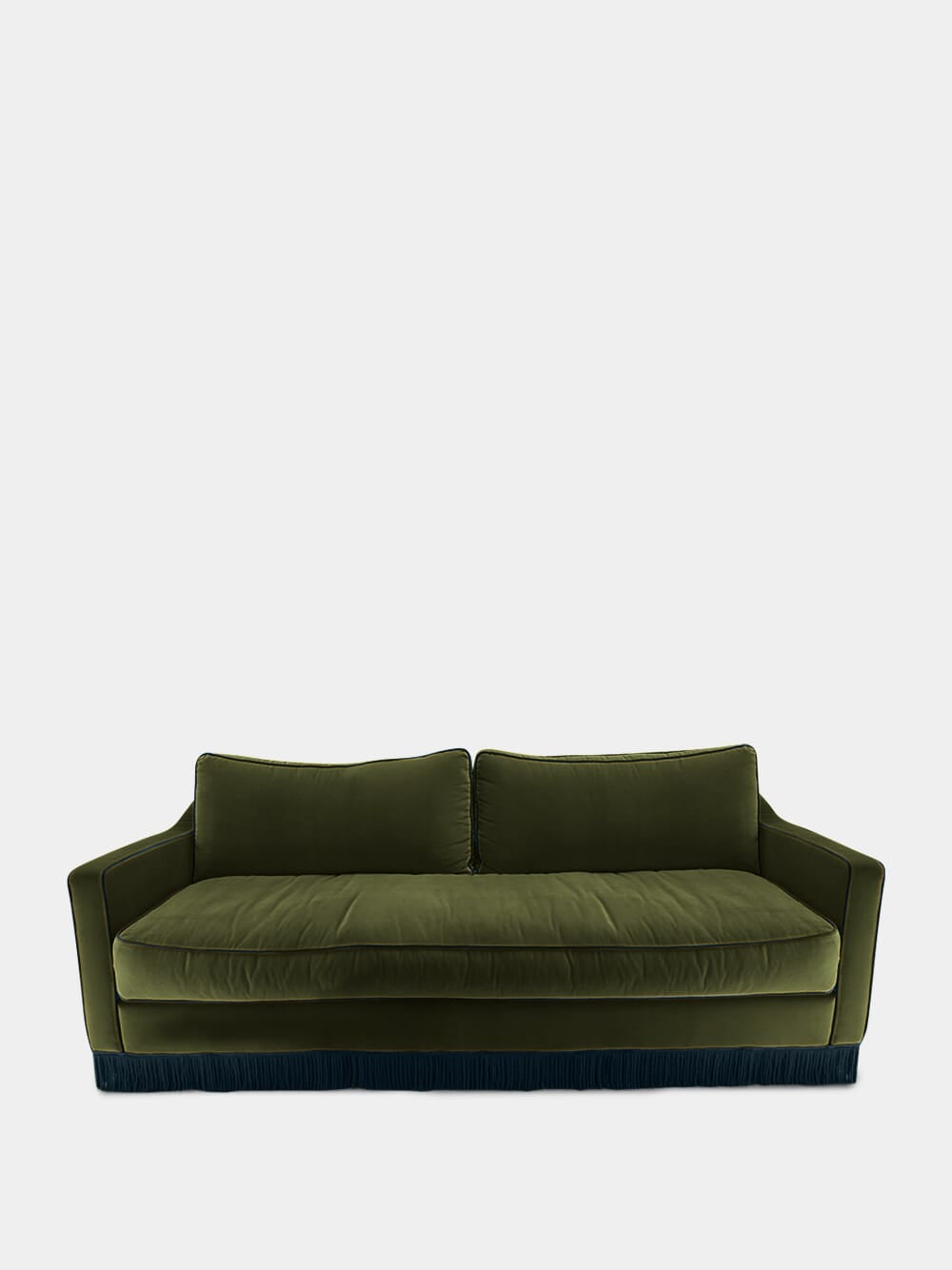 Afonso Green and Blue Wood Velvet Sofa