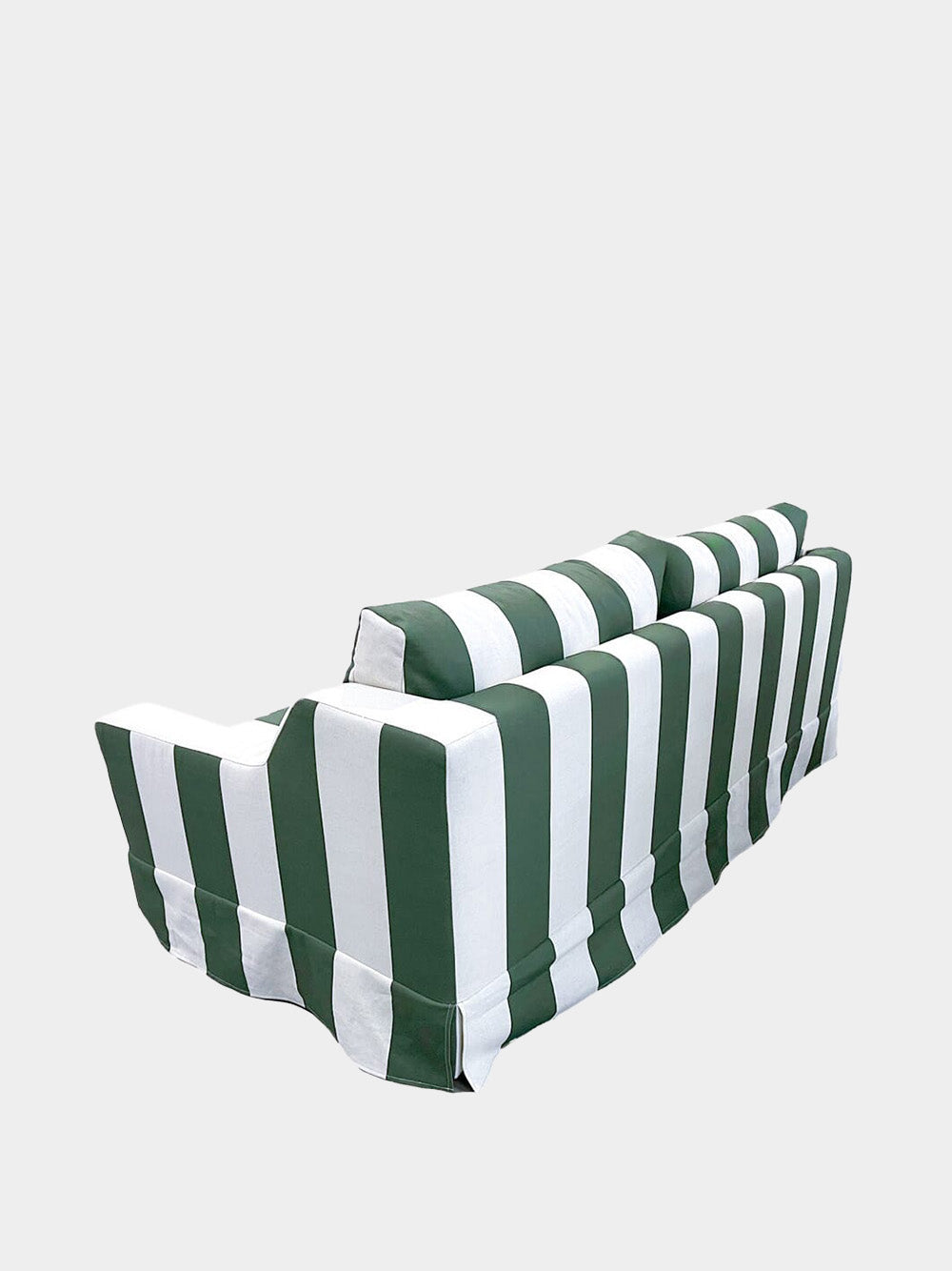 Manuel Green Striped Linen Three-Seater Sofa