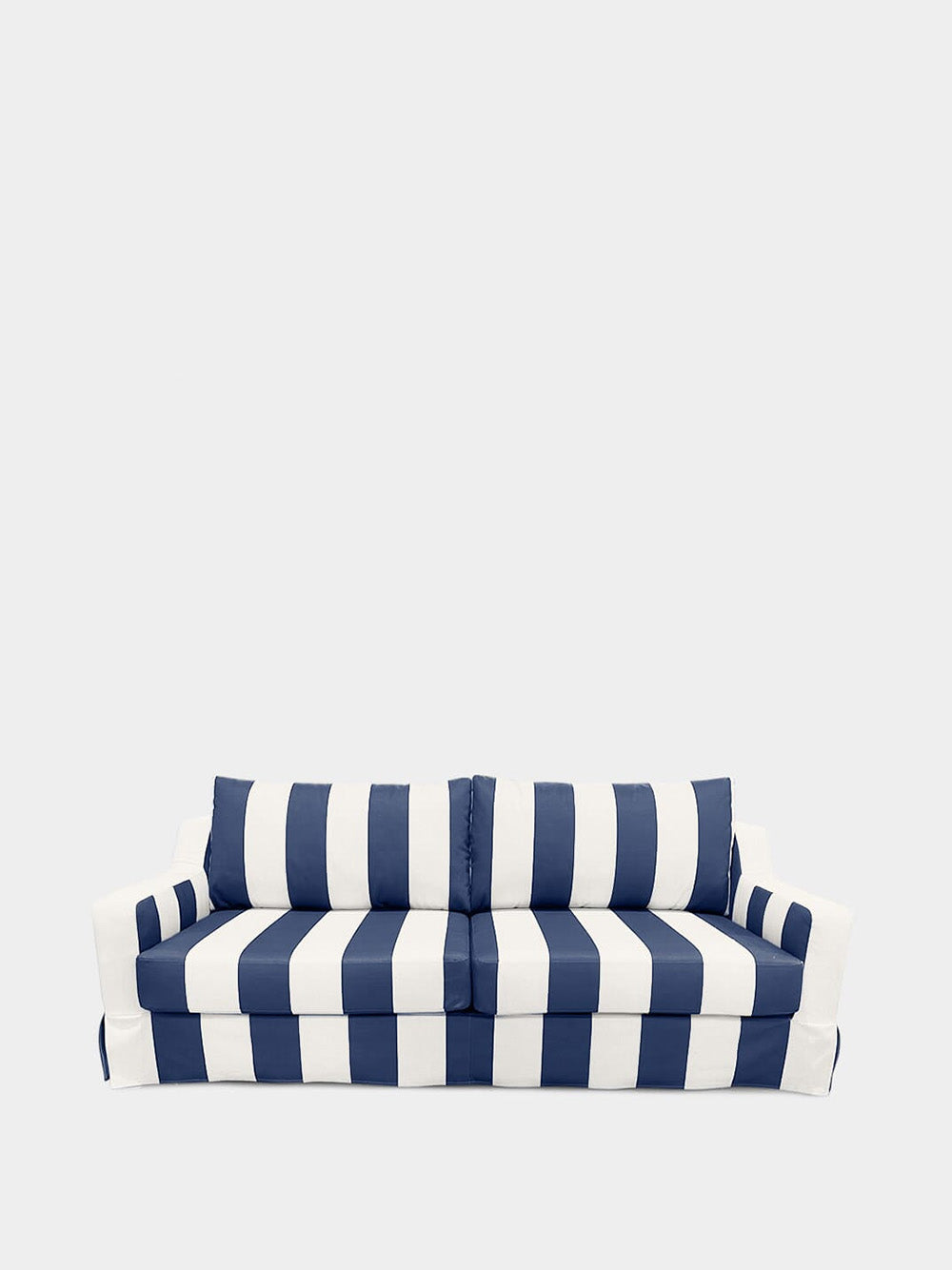 Manuel Blue Striped Linen Three-Seater Sofa