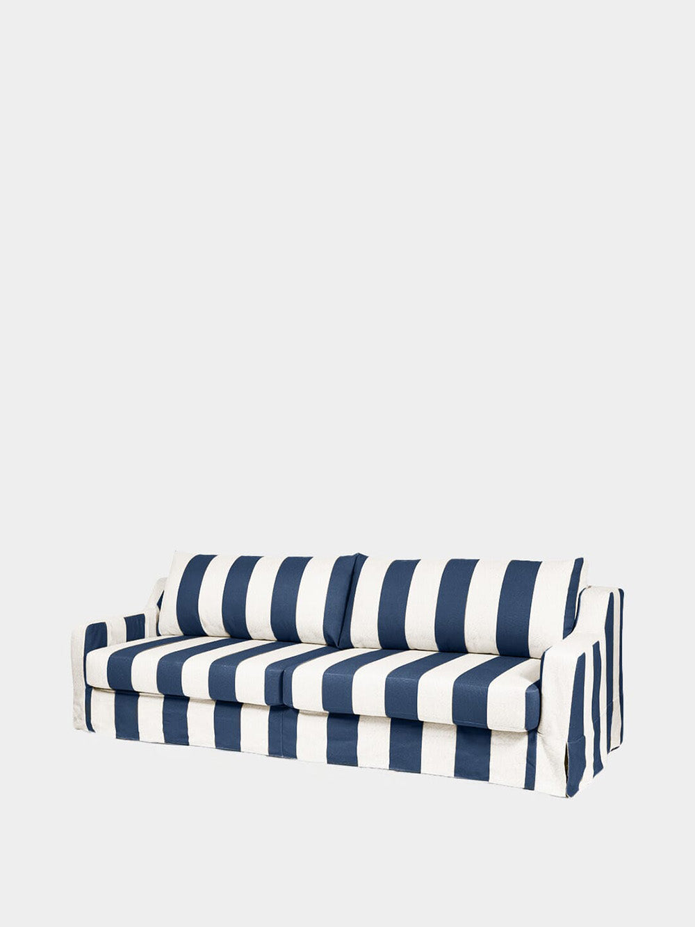 Manuel Blue Striped Linen Three-Seater Sofa