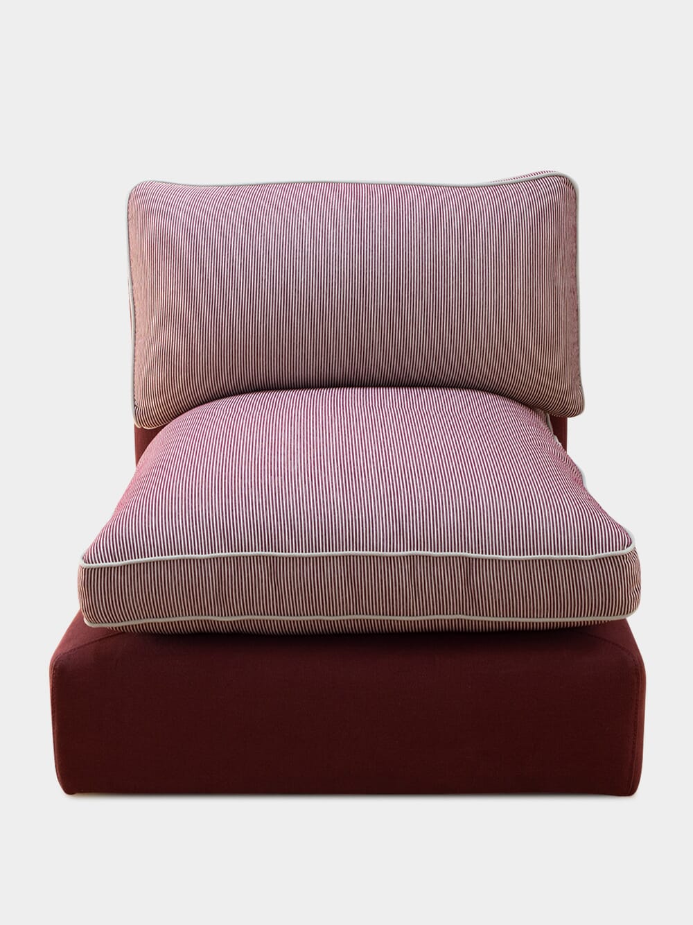 Dinis Bordeaux Linen and Wood Sofa