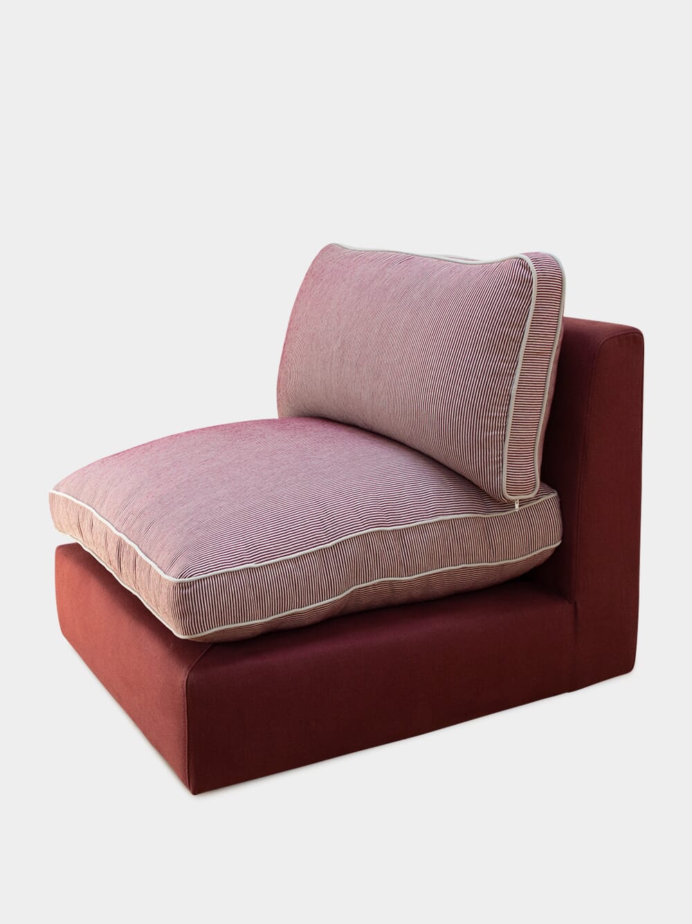 Dinis Bordeaux Linen and Wood Sofa