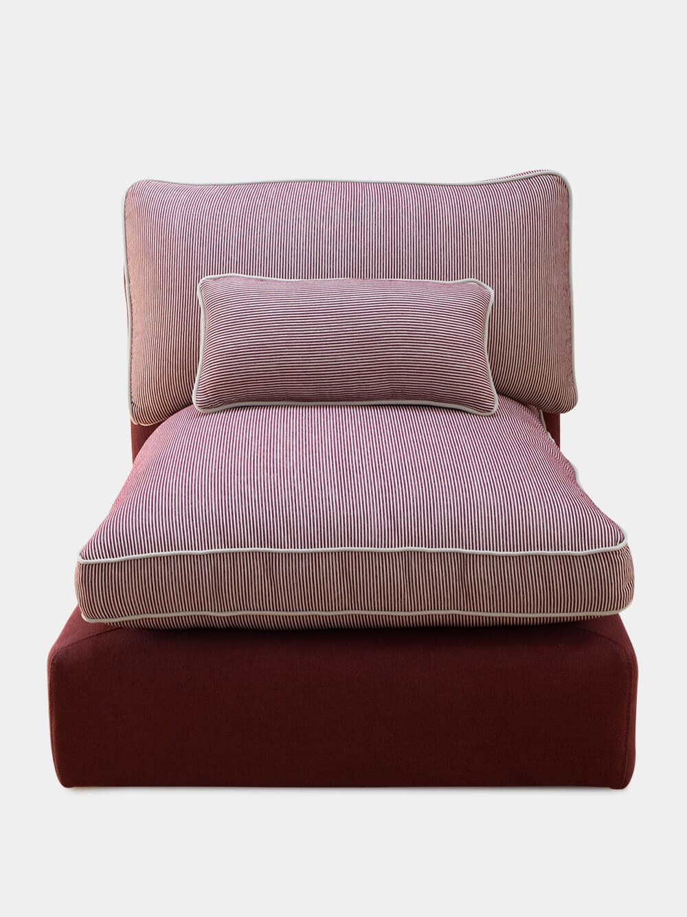 Dinis Bordeaux Linen and Wood Sofa