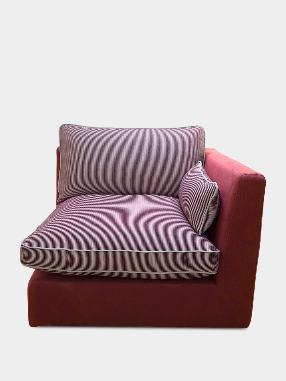 Dinis Bordeaux Linen and Wood Sofa