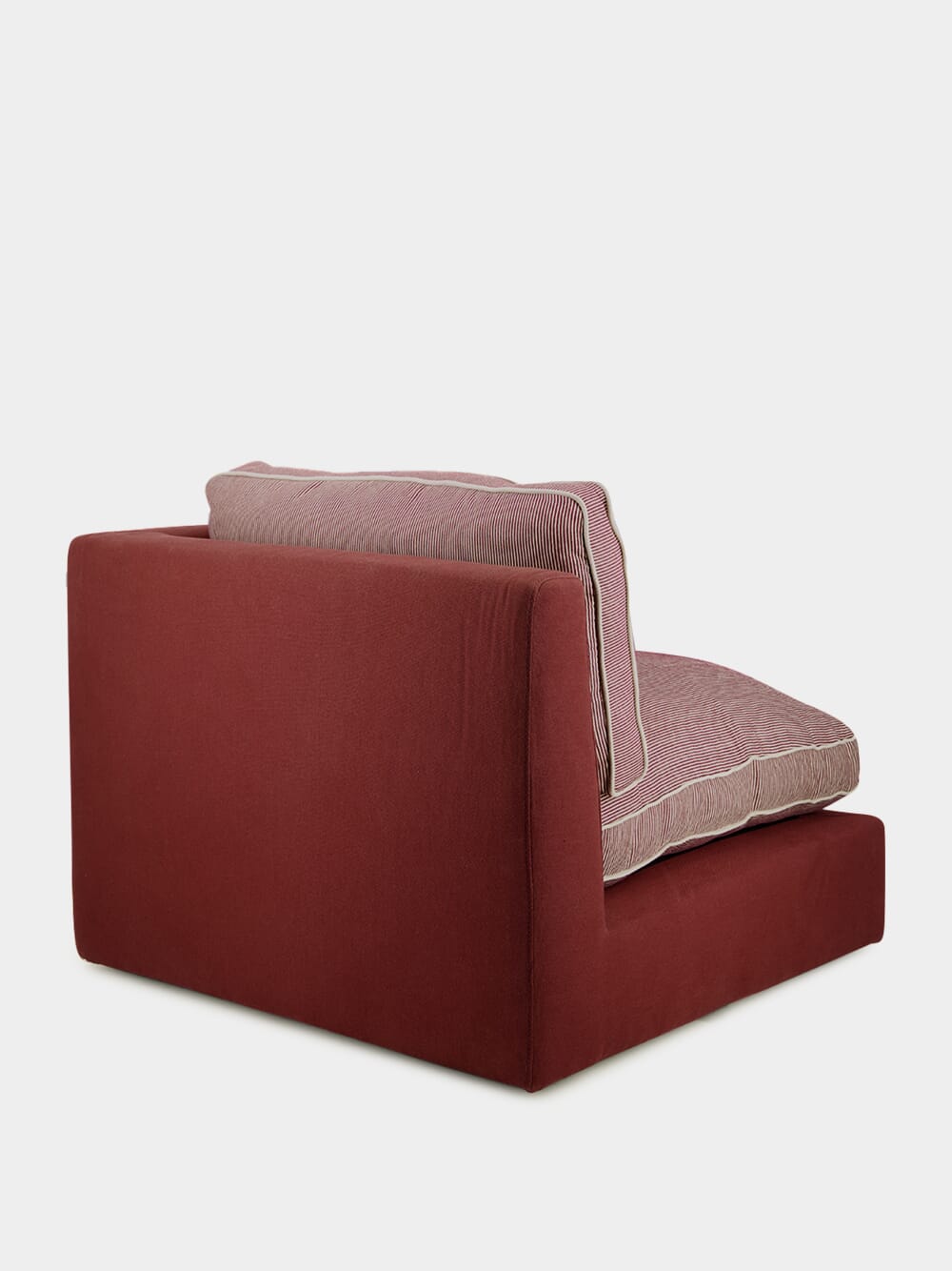 Dinis Bordeaux Linen and Wood Sofa