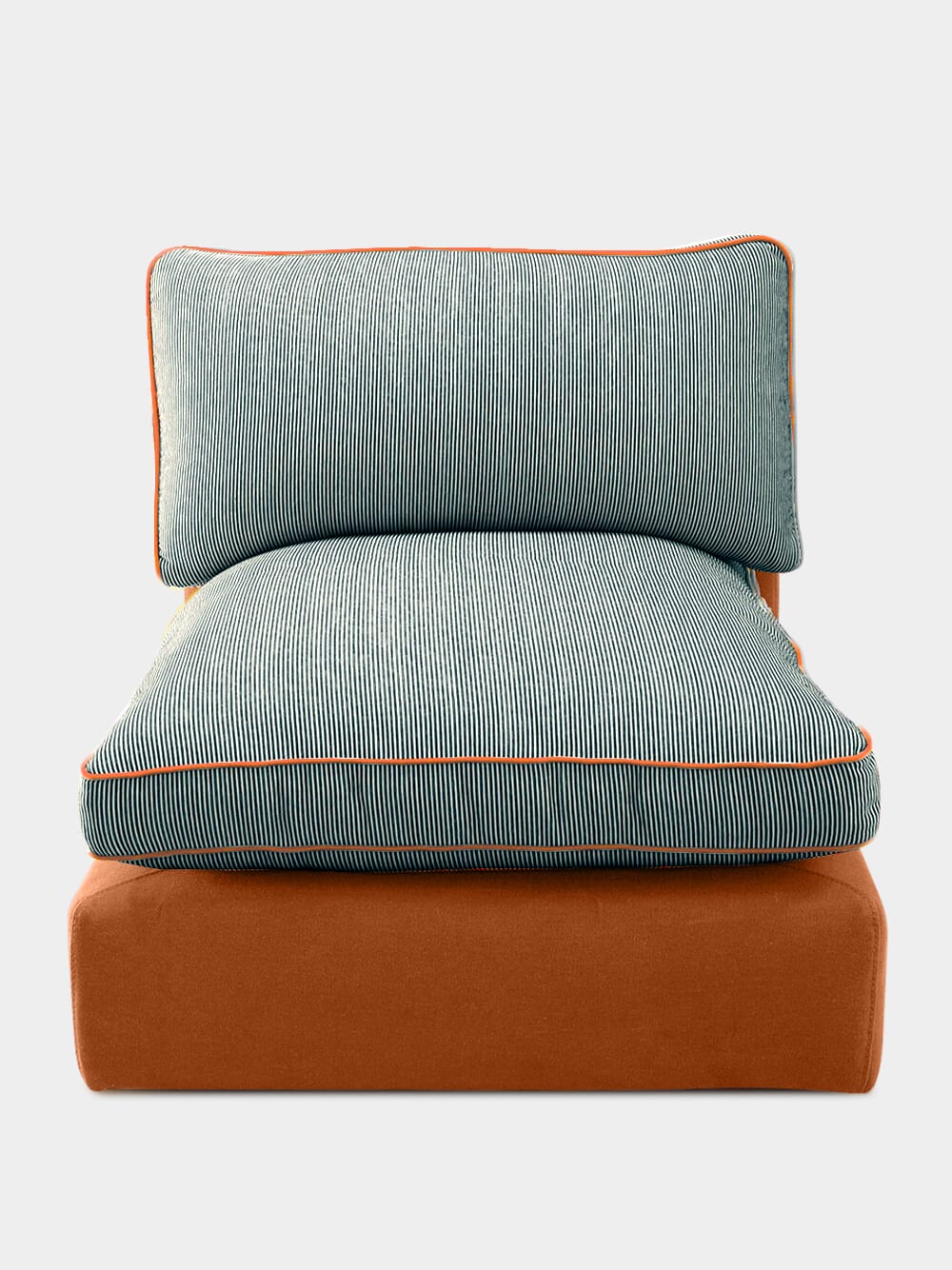 Dinis Brick Linen and Wood Sofa