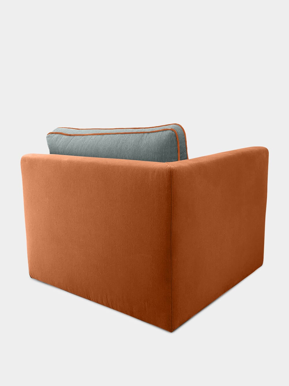 Dinis Brick Linen and Wood Corner Sofa