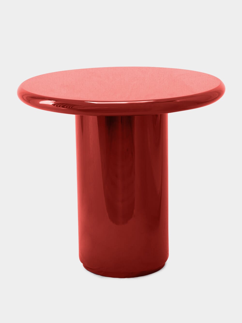Amendoeira Red Lacquered Wood Side Table