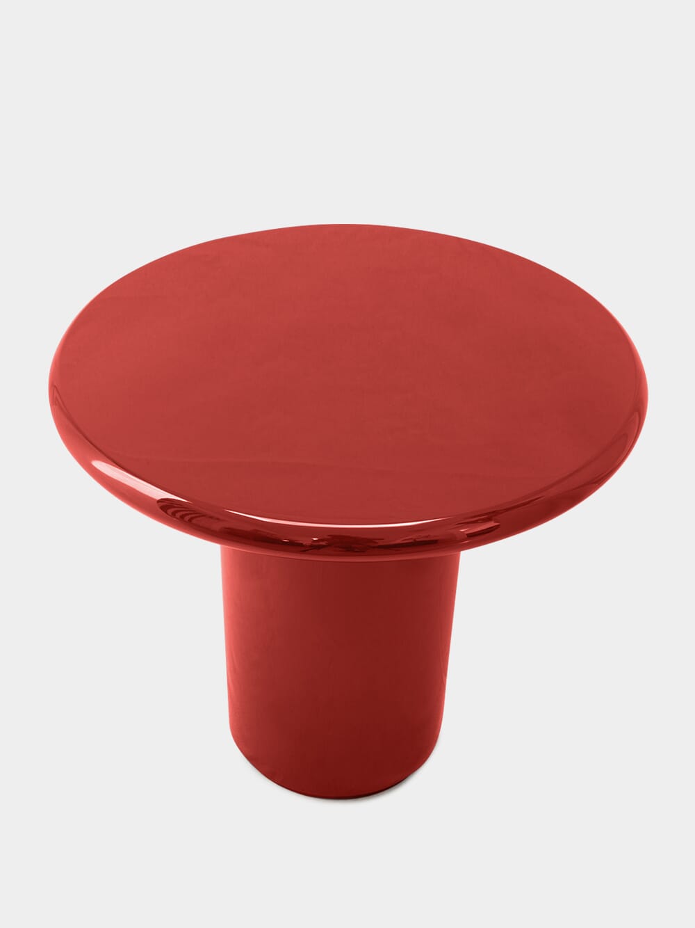Amendoeira Red Lacquered Wood Side Table