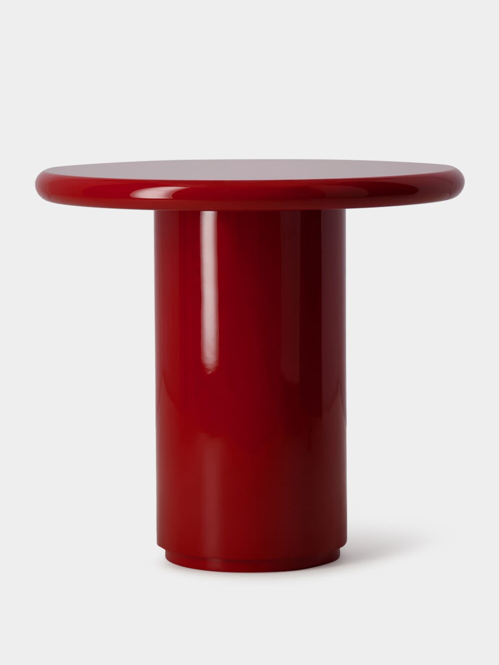 Amendoeira Red Lacquered Wood Side Table